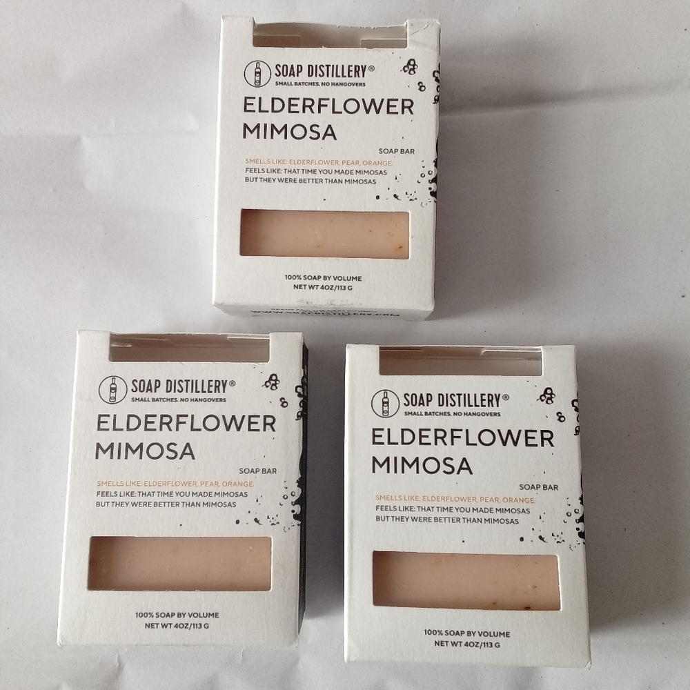 Soap Distillery Elderflower Mimosa Soap Bar Pink Lot of 3 New NIP